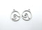 wave charm, ocean charm, silver charms, antique silver, mixed metal, 24mm x 21mm, hole 1.5mm, sold as 2 pieces.